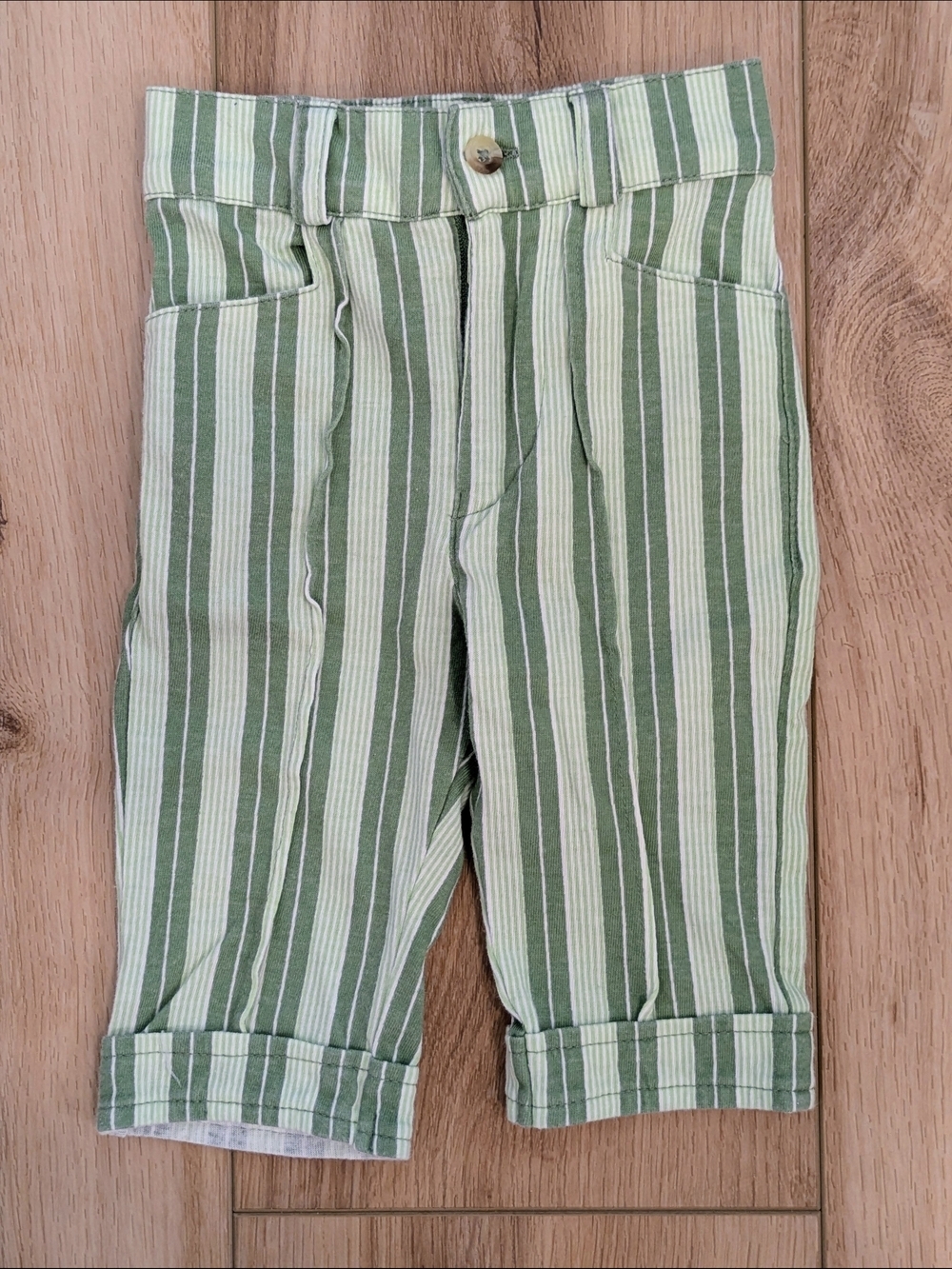 kate quinn Green and White Striped Baby Pants